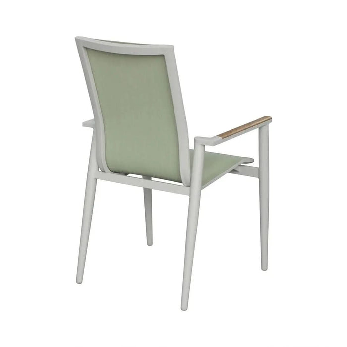 Bramblecrest Sofia Round Bistro Set in Green Stacking Armchairs