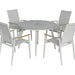 Bramblecrest Sofia Round Table with 4 Armchairs, Parasol & Base Set - Grey