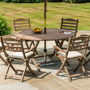 Alexander Rose Sherwood Folding Round Dining Table 1.4m with 6 folding chairs