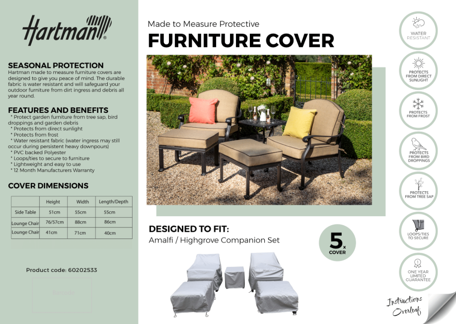 Hartman Protective Cover for Companion Set - Fits Amalfi / Highgrove Companion Set