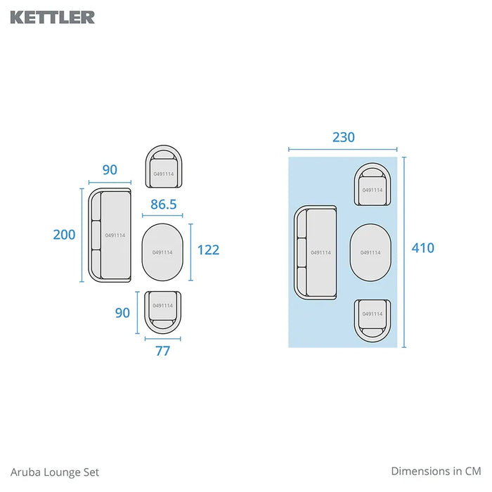 Kettler Aruba 4 Piece Garden Lounge Set