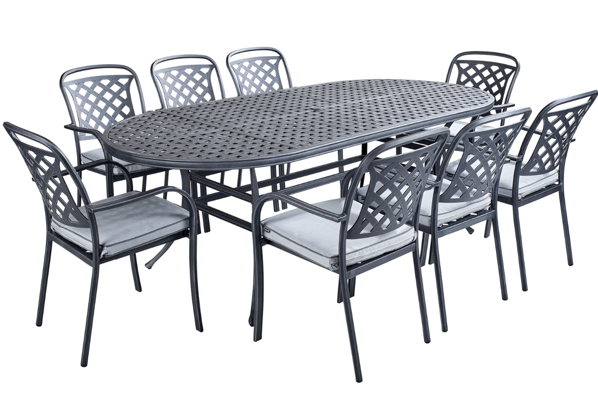 Hartman Berkeley 8 Seater Oval Set in Antique Grey