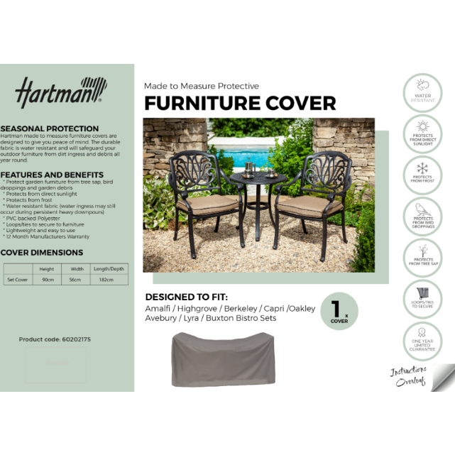 Hartman Bistro Set Protective Cover - Fits Amalfi / Berkeley / Capri / Avebury / Highgrove / Oakley / Lyra / Buxton