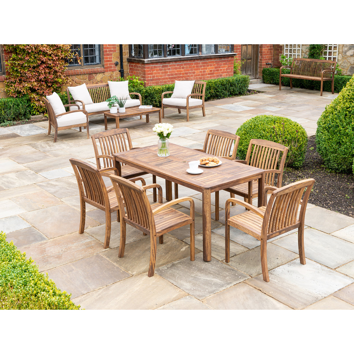 Alexander Rose Bolney 6 Seater Rectangular Dining Set