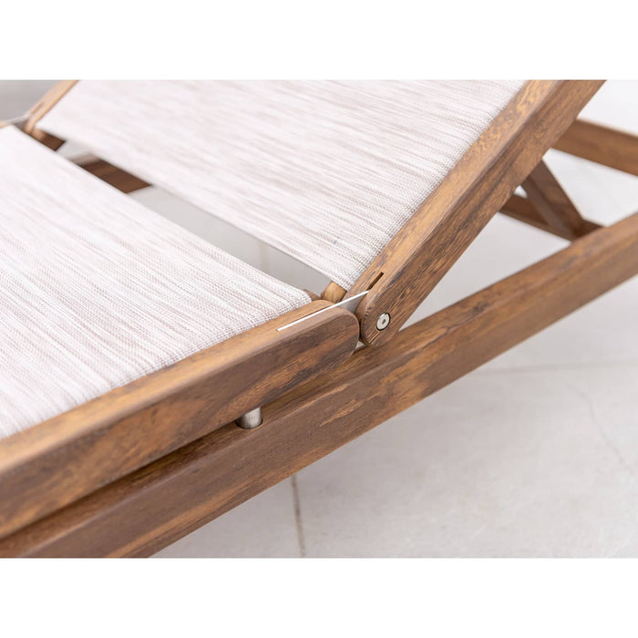Alexander Rose Set of Bolney Dark Acacia Adjustable Sling Sunbeds and Tables