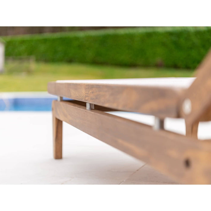 Alexander Rose Set of Bolney Dark Acacia Adjustable Sling Sunbeds and Tables