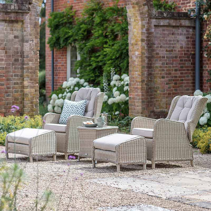 Bramblecrest Chedworth 2 Seat Recliner Companion Set in Sandstone Rattan