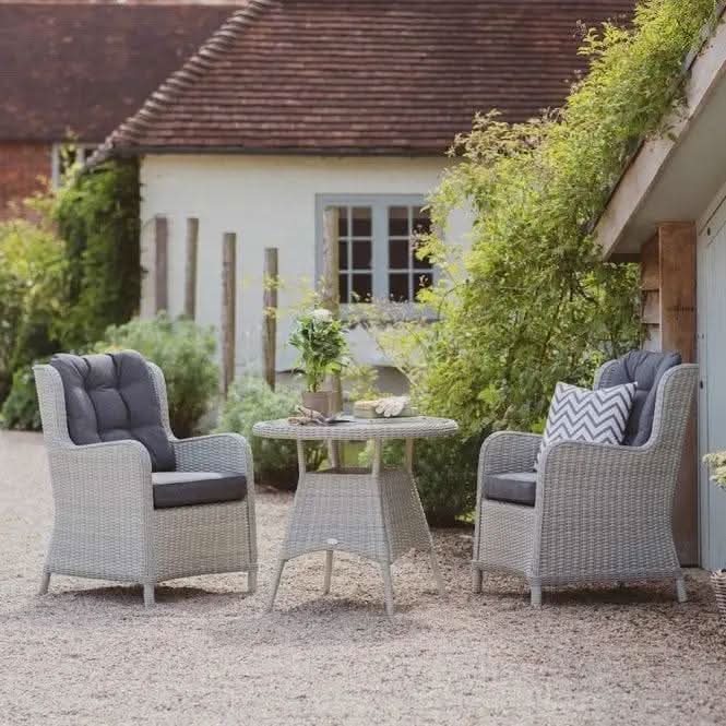 Bramblecrest - Chedworth Rattan Round Bistro Set in  Dove Grey
