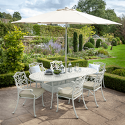 Hartman Capri Oval 6 Seat Dining Set in Maize with Parasol & Base
