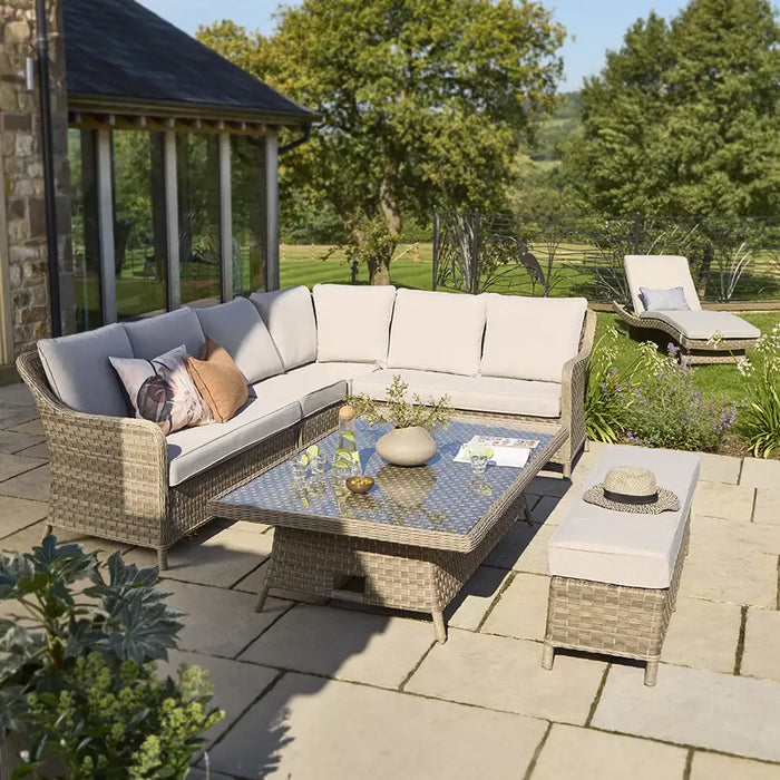 Kettler Charlbury Signature Corner 8 Seater Casual Corner Dining Set (with High / Low table)