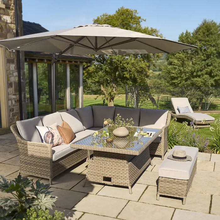 Kettler Charlbury Signature Corner 8 Seater Casual Corner Dining Set (with High / Low table)