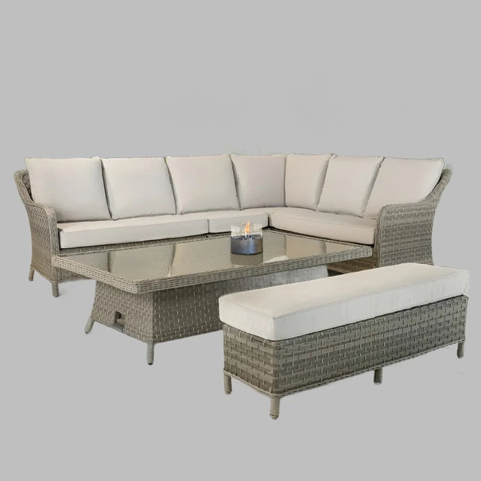 Kettler Charlbury Signature Corner 8 Seater Casual Corner Dining Set (with High / Low table)