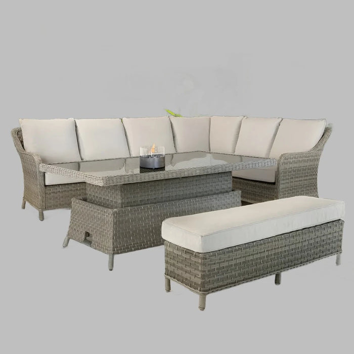 Kettler Charlbury Signature Corner 8 Seater Casual Corner Dining Set (with High / Low table)