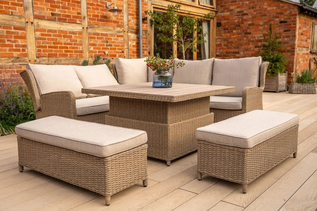 Kettler Derwent Reclining Corner Set with Height Adjustable Table & 2 x Benches