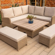 Kettler Derwent Reclining Corner Set with Height Adjustable Table & 2 x Benches
