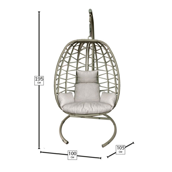 Bramblecrest Santiago Single Open Weave Hanging Egg Chair in Mocha