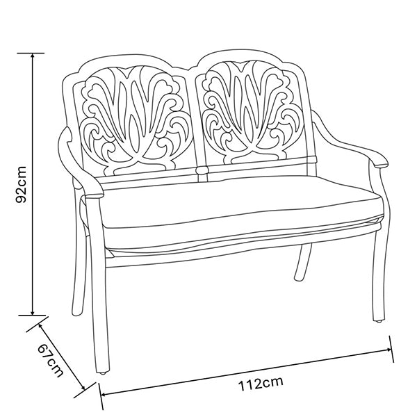 Hartman Capri 2 Seat High Back bench in Bronze