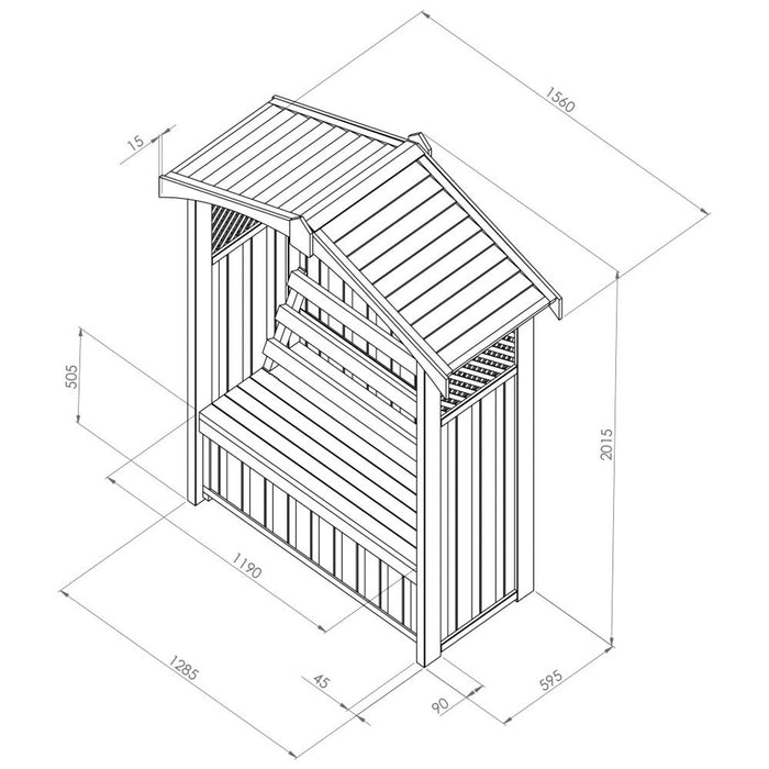 Zest Dorset Arbour with Storage Box