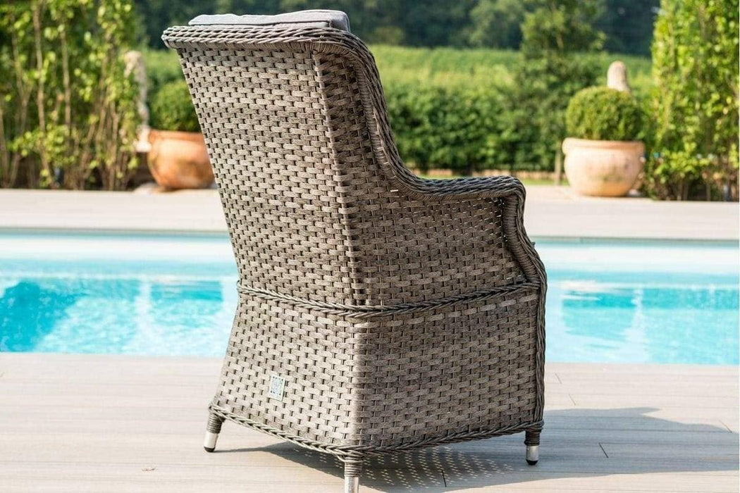 Mercer Garden Furniture Amalfi High Back 6 Seat Grey Rattan Outdoor Dining Set