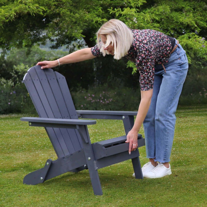 Zest JASMINE FOLDING CHAIR - Dark Grey & Light Grey (ex-display)