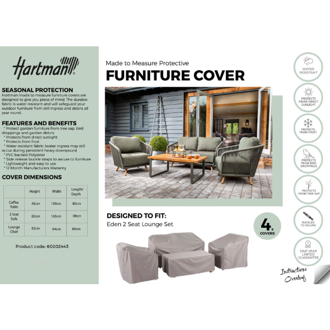 Hartman Eden 2 Seat Lounge Set Cover