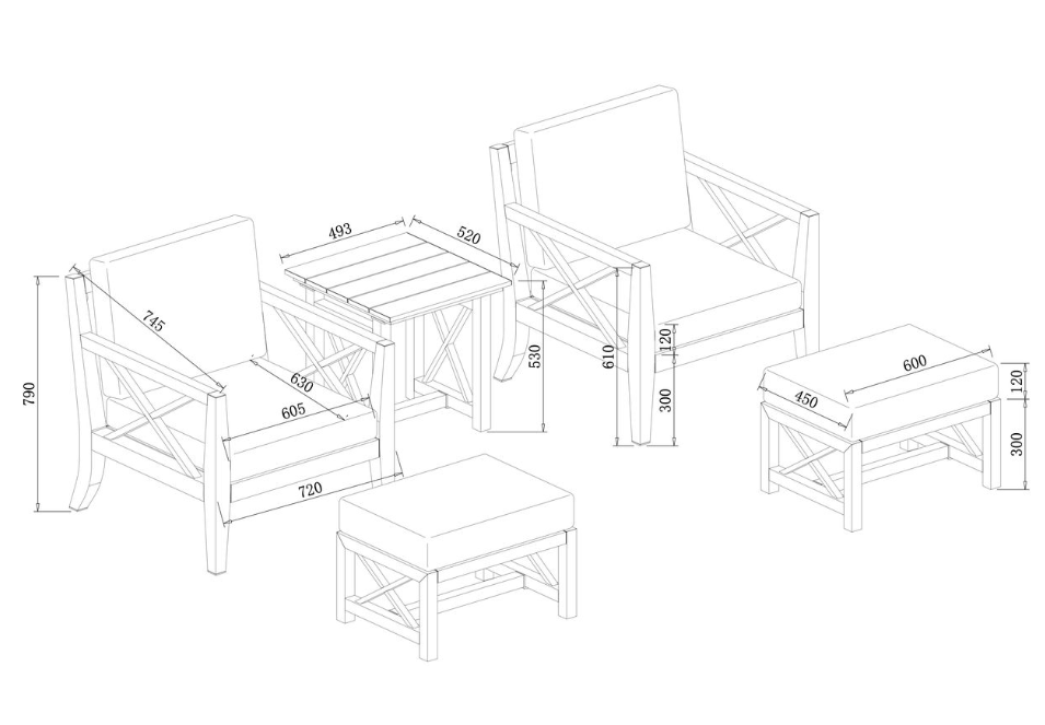 Hartman Elba Companion Set in Larch Folie / Grey Harris