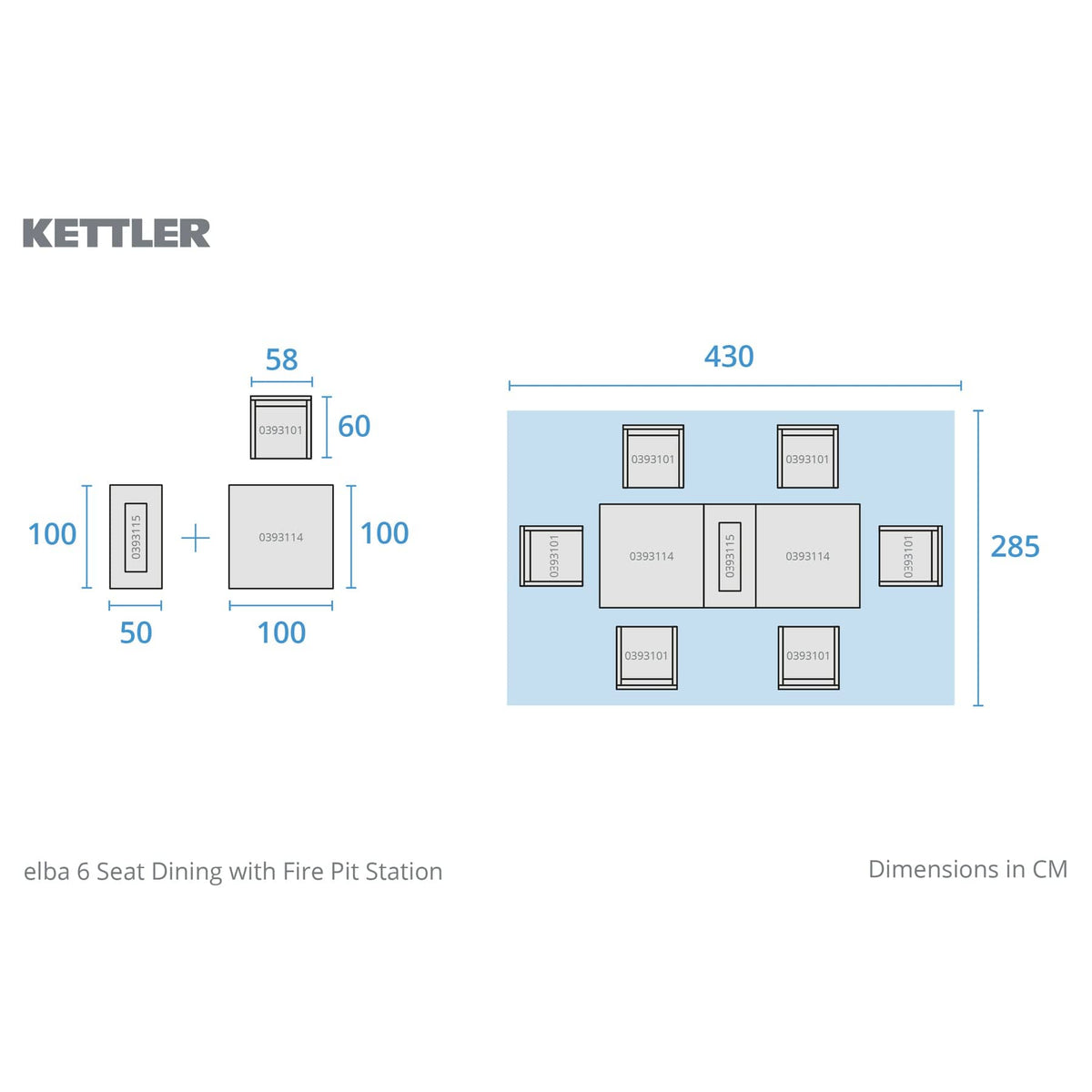 Kettler Elba Signature Dining Set with 6 or 8 armchairs