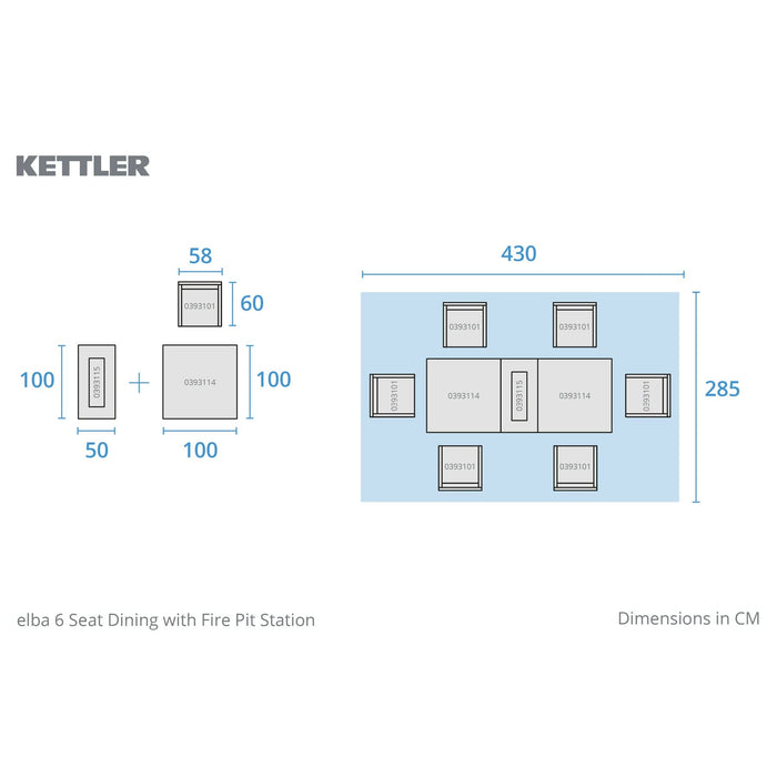 Kettler Elba Signature Dining Set with 6 or 8 armchairs