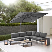 Kettler 2.5m Free Arm Parasol Grey Frame, Canopy in 2 Colours