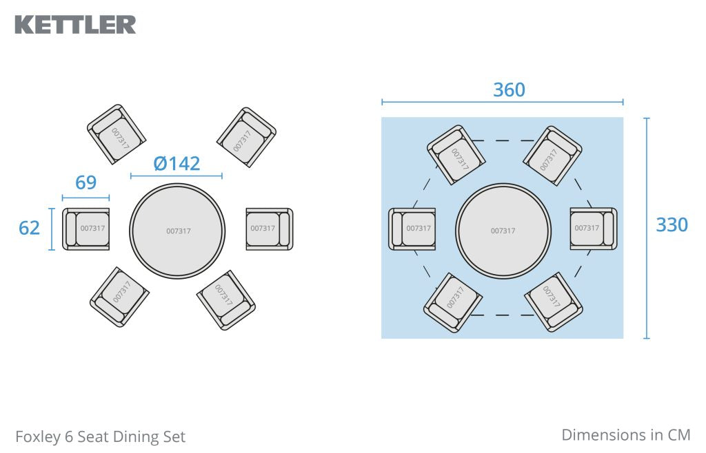 Kettler Foxley 6 Seater Dining Set