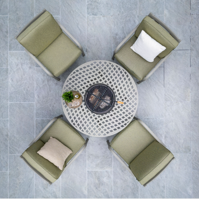 Hartman Buxton Round Cosy Firepit Set in Wheatgrass