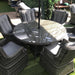 Mercer Garden Furniture Amalfi High Back 6 Seat Grey Rattan Outdoor Dining Set