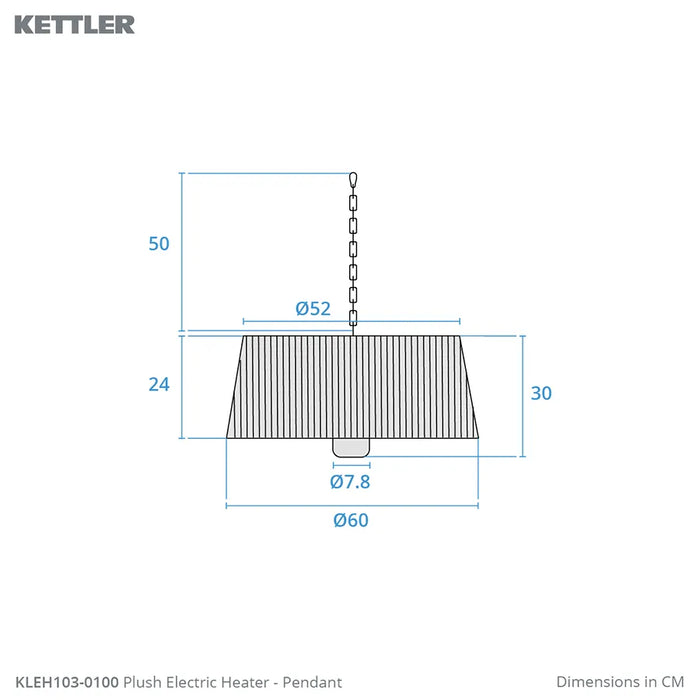 Kettler Kalos Plush Pendant Electric Patio Heater
