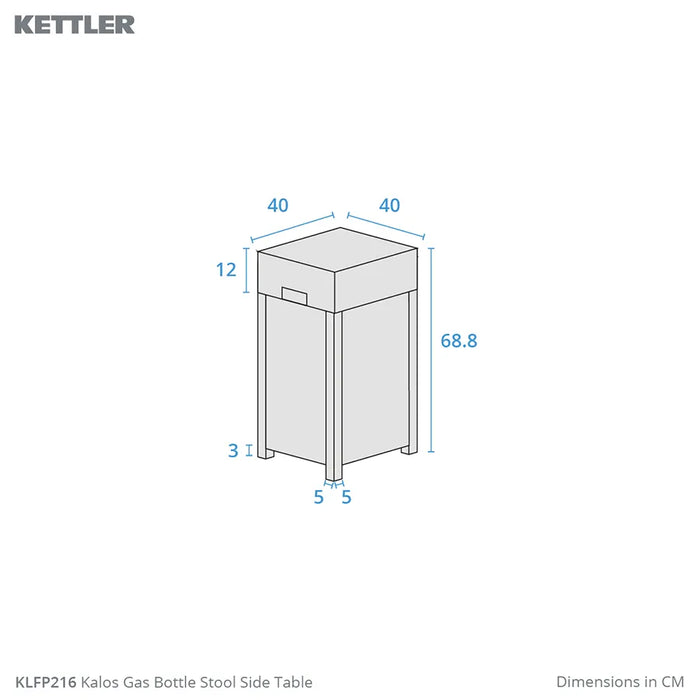 Kettler Kalos Gas Bottle Stool / Side Table Grey