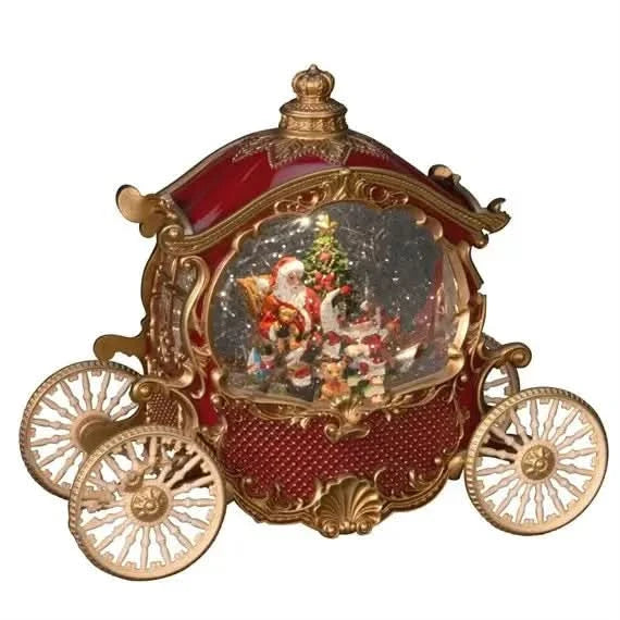 Konst Smide  Red Christmas Carriage Water Lantern With Santa