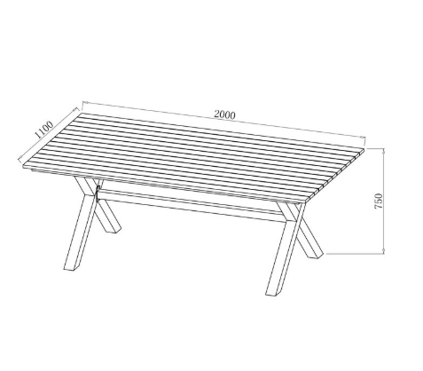 Hartman Loretta 6 Seat Rectangular Set in Driftwood Folie / Meadow