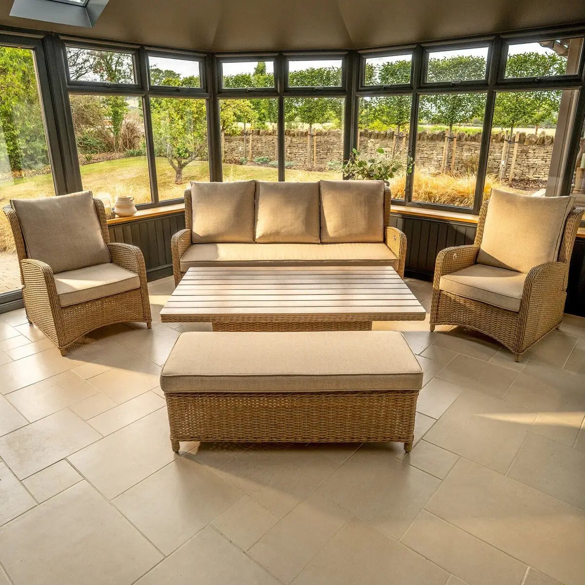 Kettler Derwent Reclining Sofa Set with Height Adjustable Table & Bench