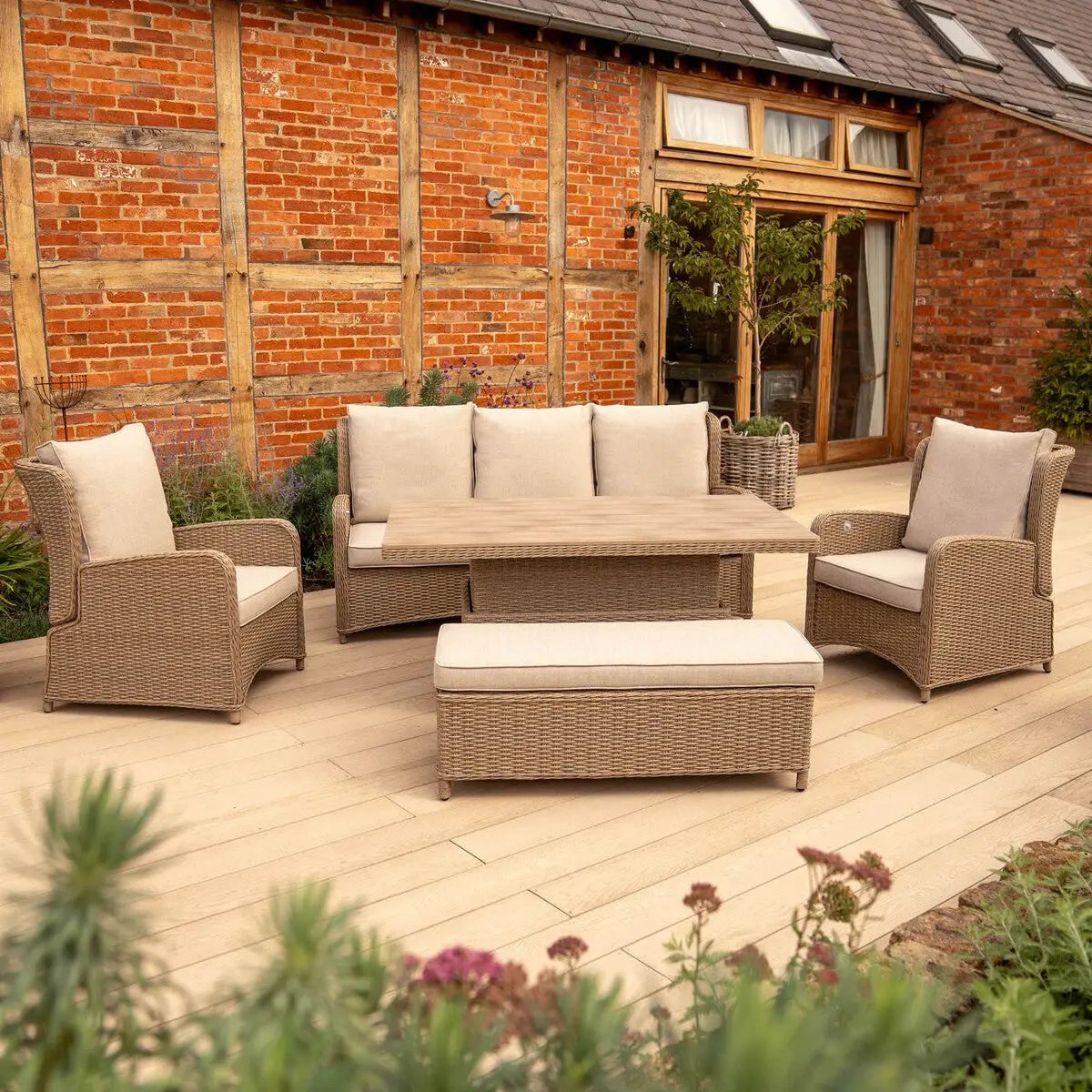 Kettler Derwent Reclining Sofa Set with Height Adjustable Table & Bench