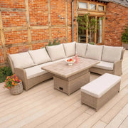 Derwent 7 Seat Right Hand Corner Reclining Set with Height Adjustable Table