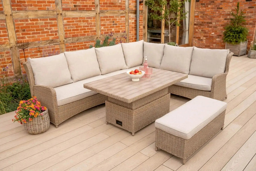 Derwent 7 Seat Right Hand Corner Reclining Set with Height Adjustable Table