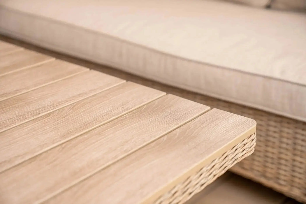 Derwent 7 Seat Right Hand Corner Reclining Set with Height Adjustable Table - close up table