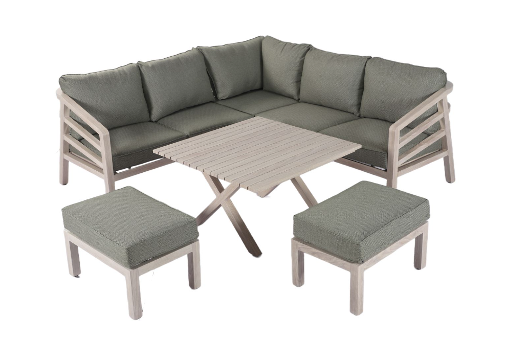 Hartman Loretta Square Corner Set in Driftwood Folie / Meadow