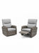Mid Ulster Garden Centre Amalfi two-tone grey wicker recliner chairs with soft cushions for outdoor relaxation