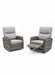 Mid Ulster Garden Centre Amalfi two-tone grey wicker recliner chairs with soft cushions for outdoor relaxation