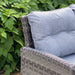 Mid Ulster Garden Centre Amalfi dark grey synthetic rattan garden sofa with plush grey weatherproof cushions