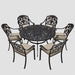 Mid Ulster Garden Centre Bramblecrest Venice 6-seater bronze cast aluminium dining set with beige cushions