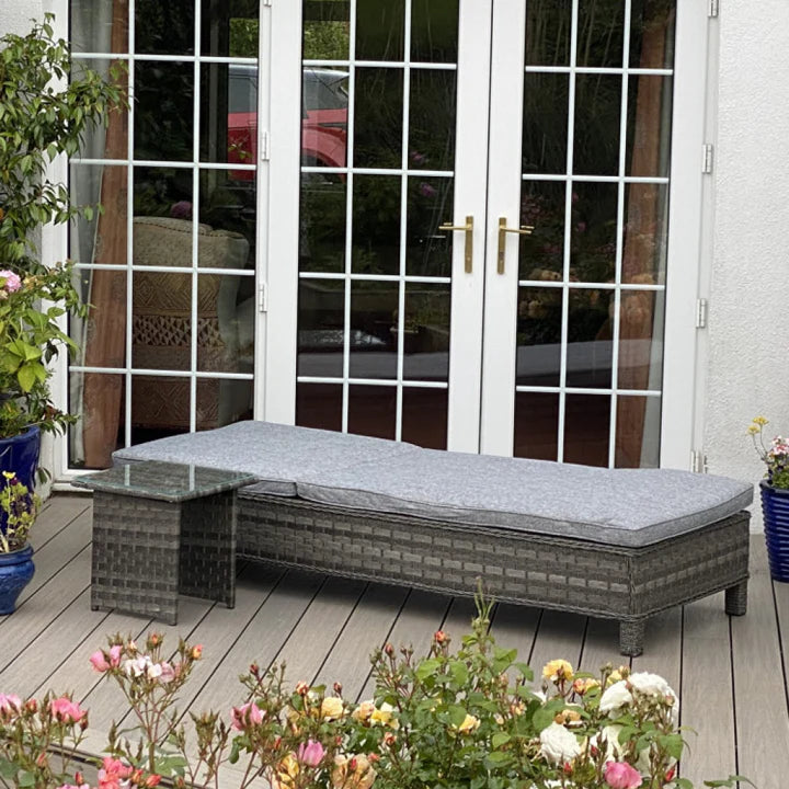 Amalfi Sun Lounger Bed with Side Table