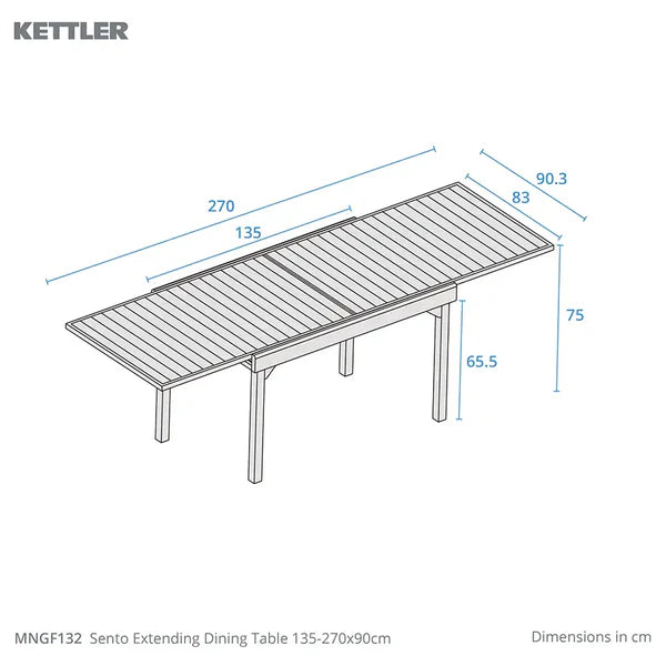 Kettler Sento Extending Dining Set (6 or 8 seater options)