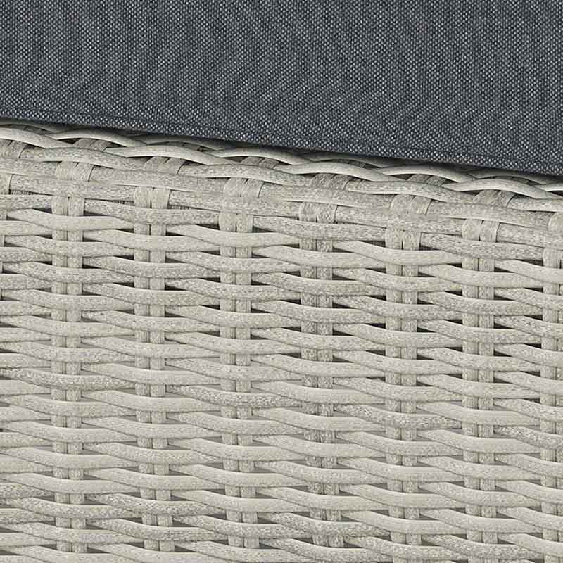Bramblecrest Monterey Dove Grey Rattan Bistro Table Set with 2 Armchairs
