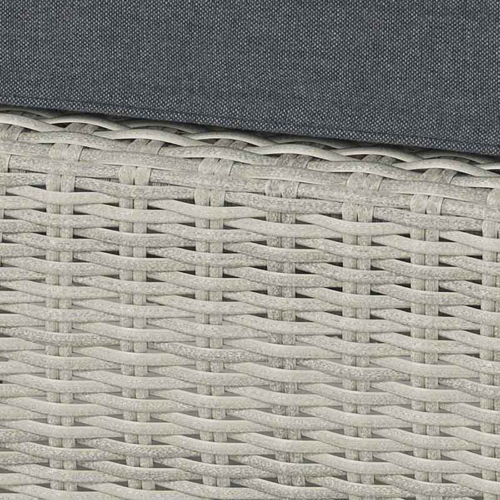 Bramblecrest Monterey Dove Grey Rattan 4 Seat Round Dining Set, Parasol & Base